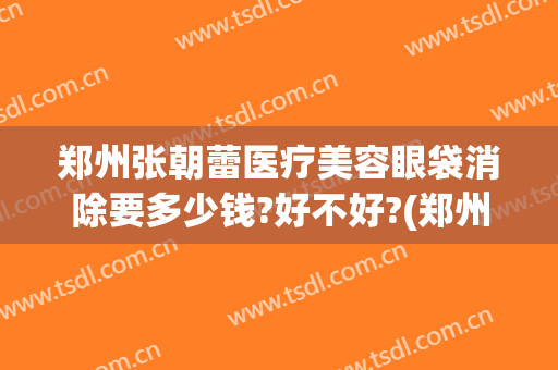 郑州张朝蕾医疗美容眼袋消除要多少钱?好不好?(郑州张朝蕾美容整形医院)