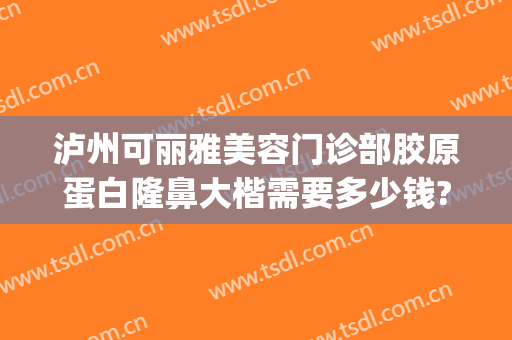 泸州可丽雅美容门诊部胶原蛋白隆鼻大楷需要多少钱?怎么样?(泸州可丽雅整形)
