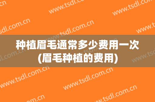 种植眉毛通常多少费用一次(眉毛种植的费用)