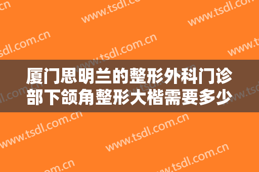 厦门思明兰的整形外科门诊部下颌角整形大楷需要多少费用?靠谱吗?