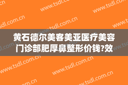 黄石德尔美客美亚医疗美容门诊部肥厚鼻整形价钱?效果怎么样?(visual studio code怎么创建php)