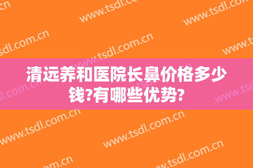 清远养和医院长鼻价格多少钱?有哪些优势?