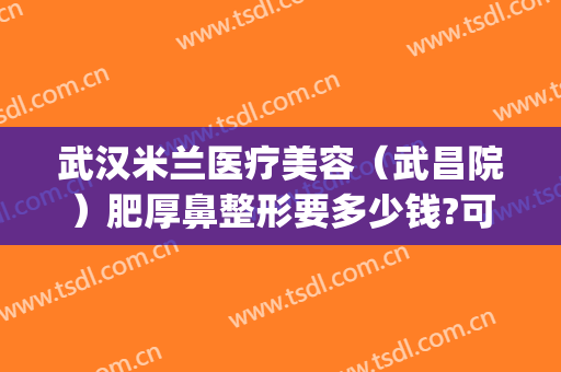 武汉米兰医疗美容（武昌院）肥厚鼻整形要多少钱?可靠吗?(武汉汉口米兰整形医院)