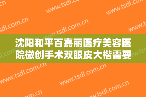 沈阳和平百嘉丽医疗美容医院微创手术双眼皮大楷需要多少费用?贵不贵?
