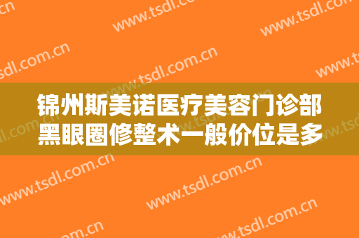 锦州斯美诺医疗美容门诊部黑眼圈修整术一般价位是多少费用?好不好?