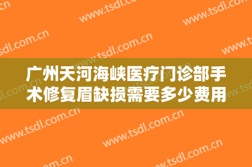 广州天河海峡医疗门诊部手术修复眉缺损需要多少费用?好不好?