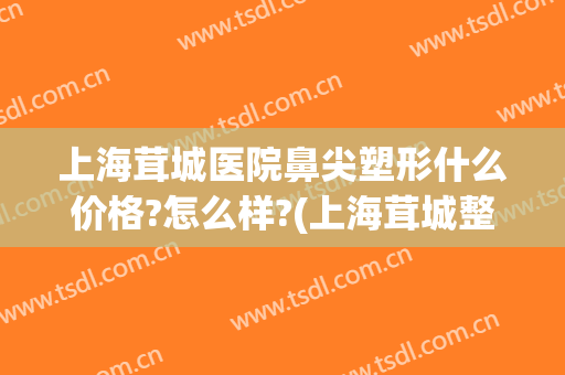 上海茸城医院鼻尖塑形什么价格?怎么样?(上海茸城整形医院)