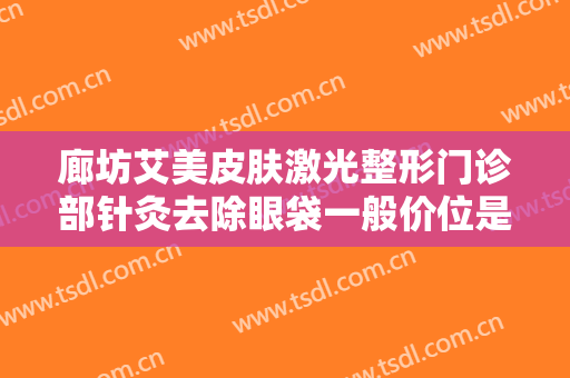 廊坊艾美皮肤激光整形门诊部针灸去除眼袋一般价位是多少?效果怎么样?