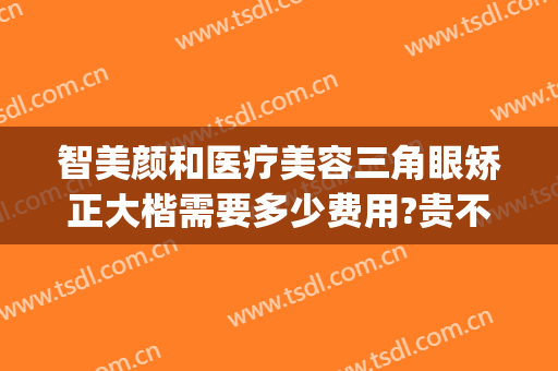 智美颜和医疗美容三角眼矫正大楷需要多少费用?贵不贵?(智美好医整形医院怎么样)