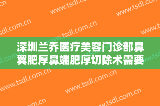 深圳兰乔医疗美容门诊部鼻翼肥厚鼻端肥厚切除术需要多少费用?有哪些优势?