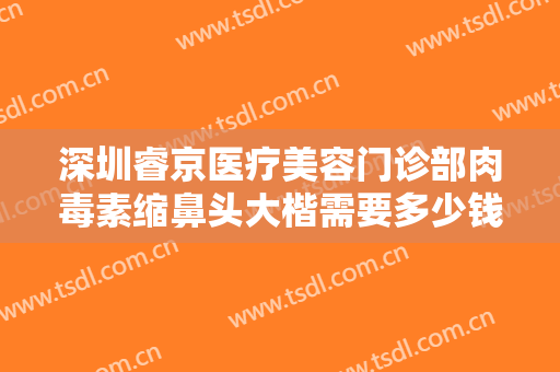 深圳睿京医疗美容门诊部肉毒素缩鼻头大楷需要多少钱?贵不贵?