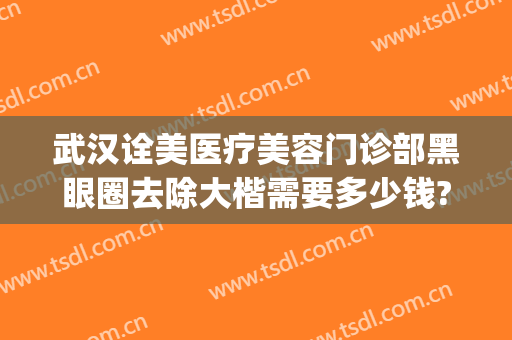 武汉诠美医疗美容门诊部黑眼圈去除大楷需要多少钱?好不好?(武汉诠美整形医院怎么样)