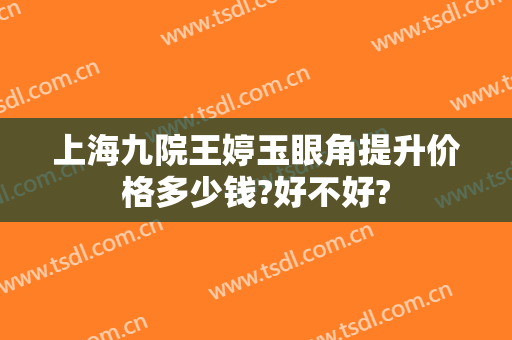 上海九院王婷玉眼角提升价格多少钱?好不好?