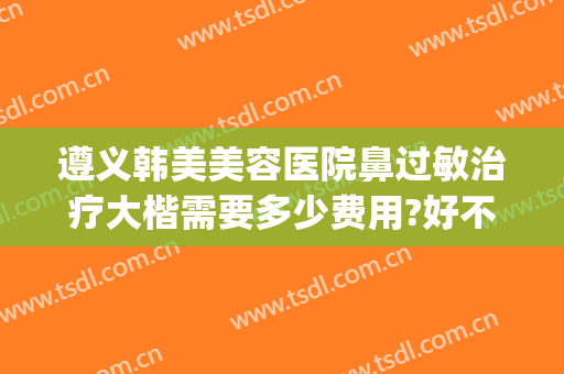 遵义韩美美容医院鼻过敏治疗大楷需要多少费用?好不好?(遵义韩美整形医院怎么样)