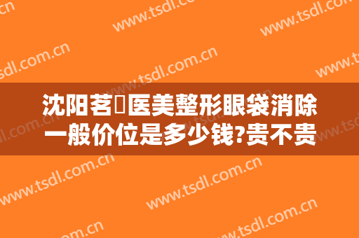 沈阳茗湲医美整形眼袋消除一般价位是多少钱?贵不贵?