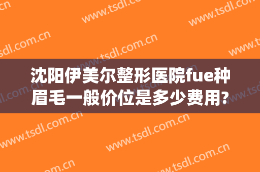 沈阳伊美尔整形医院fue种眉毛一般价位是多少费用?效果怎么样?(沈阳种眉毛美容医院排名)
