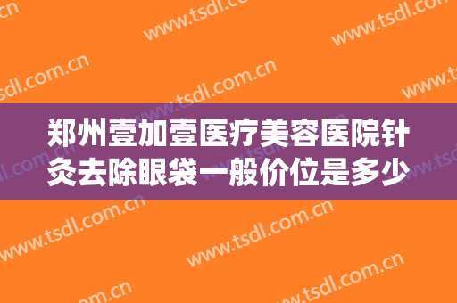 郑州壹加壹医疗美容医院针灸去除眼袋一般价位是多少钱?贵不贵?(郑州做祛眼袋一般多少钱)