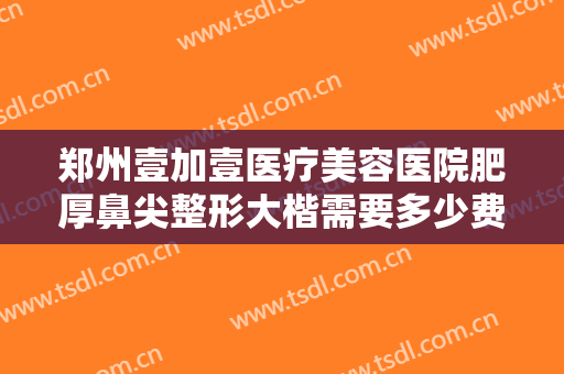 郑州壹加壹医疗美容医院肥厚鼻尖整形大楷需要多少费用?贵不贵?