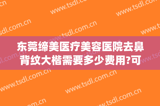 东莞缔美医疗美容医院去鼻背纹大楷需要多少费用?可靠吗?(东莞缔美整形医院怎么样?)