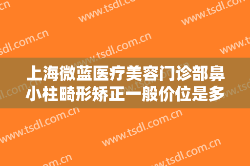 上海微蓝医疗美容门诊部鼻小柱畸形矫正一般价位是多少费用?好不好?