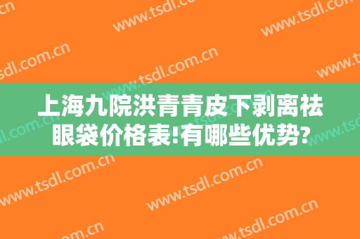 上海九院洪青青皮下剥离祛眼袋价格表!有哪些优势?