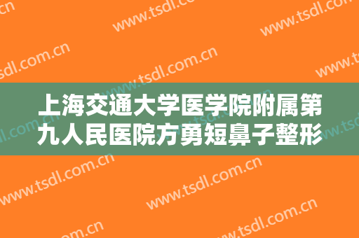 上海交通大学医学院附属第九人民医院方勇短鼻子整形价钱?怎么样?
