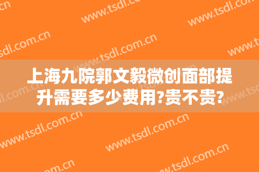 上海九院郭文毅微创面部提升需要多少费用?贵不贵?