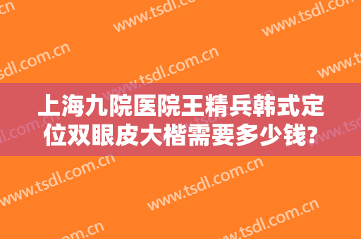 上海九院医院王精兵韩式定位双眼皮大楷需要多少钱?有哪些优势?