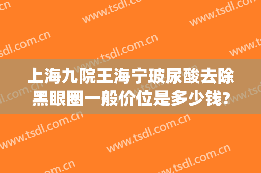 上海九院王海宁玻尿酸去除黑眼圈一般价位是多少钱?效果怎么样?(上海九院祛黑眼圈)