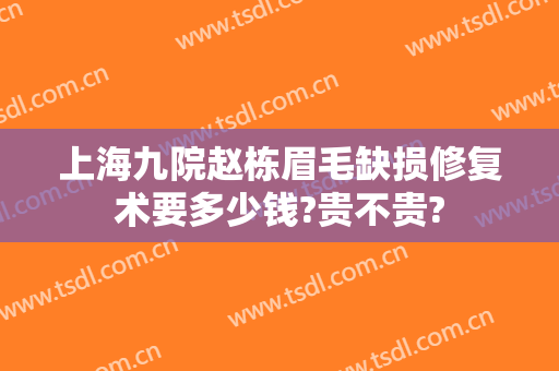 上海九院赵栋眉毛缺损修复术要多少钱?贵不贵?