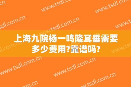 上海九院杨一鸣隆耳垂需要多少费用?靠谱吗?