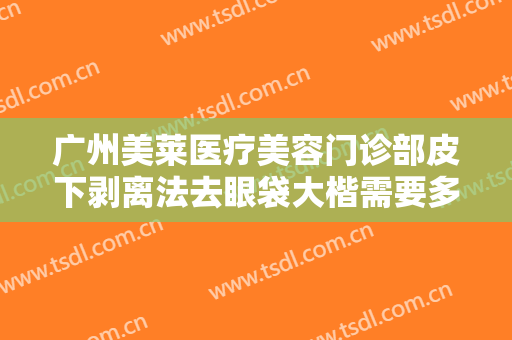 广州美莱医疗美容门诊部皮下剥离法去眼袋大楷需要多少费用?多长时间恢复?