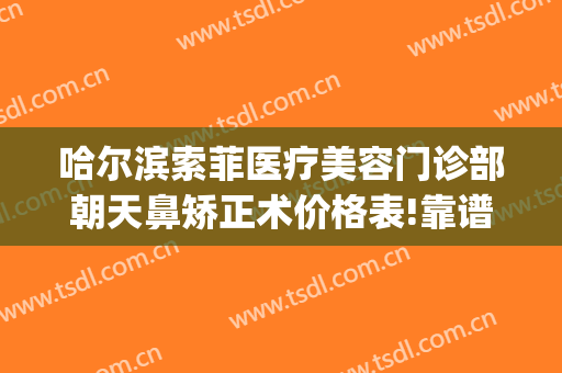 哈尔滨索菲医疗美容门诊部朝天鼻矫正术价格表!靠谱吗?(索菲美容整形医院哈尔滨)