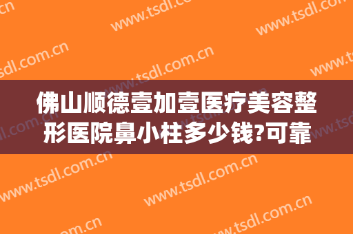 佛山顺德壹加壹医疗美容整形医院鼻小柱多少钱?可靠吗?(佛山市一医院整容科好不好)