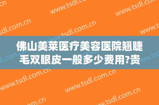佛山美莱医疗美容医院翘睫毛双眼皮一般多少费用?贵不贵?(佛山美莱医疗美容医院多大)