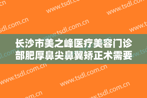 长沙市美之峰医疗美容门诊部肥厚鼻尖鼻翼矫正术需要多少费用?贵不贵?
