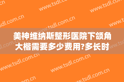 美神维纳斯整形医院下颌角大楷需要多少费用?多长时间恢复?(做一回下颌角整形多少钱)
