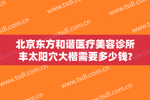 北京东方和谐医疗美容诊所丰太阳穴大楷需要多少钱?贵不贵?