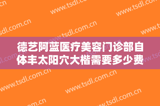 德艺阿蓝医疗美容门诊部自体丰太阳穴大楷需要多少费用?贵不贵?