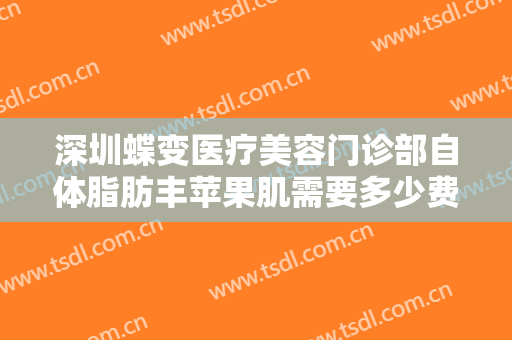 深圳蝶变医疗美容门诊部自体脂肪丰苹果肌需要多少费用?效果怎么样?