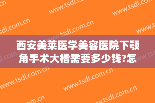 西安美莱医学美容医院下颚角手术大楷需要多少钱?怎么样?(下颌角整形手术费用大概多少?)