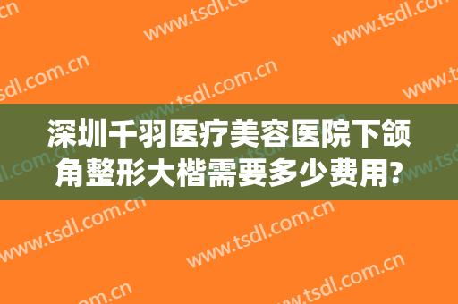 深圳千羽医疗美容医院下颌角整形大楷需要多少费用?贵不贵?(仟美医疗整形医院)