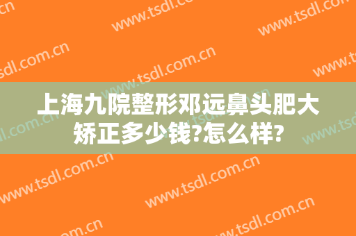 上海九院整形邓远鼻头肥大矫正多少钱?怎么样?