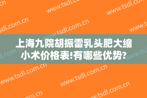 上海九院胡振雷乳头肥大缩小术价格表!有哪些优势?