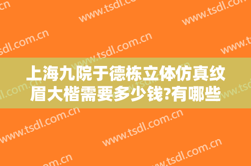 上海九院于德栋立体仿真纹眉大楷需要多少钱?有哪些优势?
