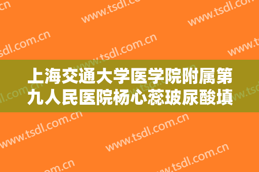 上海交通大学医学院附属第九人民医院杨心蕊玻尿酸填充去法令纹一般价位是多少费用?靠谱吗?