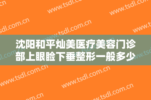 沈阳和平灿美医疗美容门诊部上眼睑下垂整形一般多少费用?需要多久恢复?