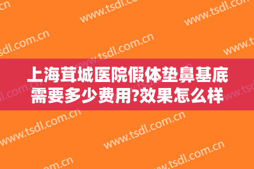 上海茸城医院假体垫鼻基底需要多少费用?效果怎么样?