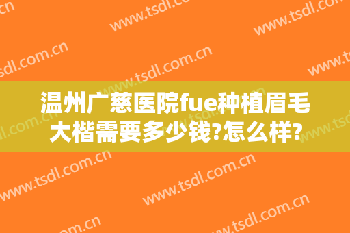 温州广慈医院fue种植眉毛大楷需要多少钱?怎么样?