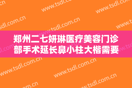 郑州二七妍琳医疗美容门诊部手术延长鼻小柱大楷需要多少钱?多长时间恢复?